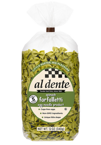 Al Dente Spinach Farfalletti  12 Oz, 6/cs