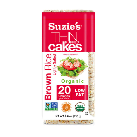 Suzie's Organic Brown Rice Thin Cakes Lightly Salted 4.9 Oz, 12/cs. EXP: 1/26/2027