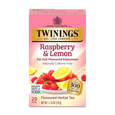 Twinings Tea -Raspberry & Lemon 20 Ct, 6/cs. EXP: 5/31/2028