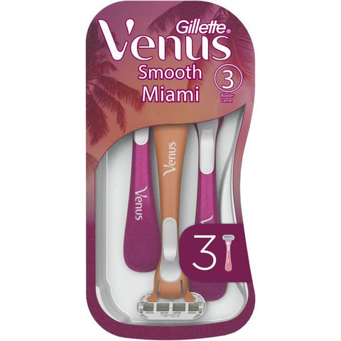 Gillette Disposable Razor  Venus Miami 3 Ct, 6/cs.