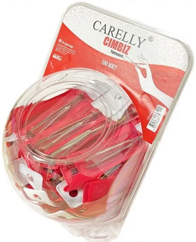 Carelly Tweezers w/Cover 100/cs.CR-F484