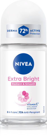 Nivea Roll-On Women -Extra Bright Radiant Smooth 50 Ml, 12/cs.