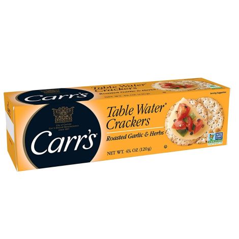 Carr's Crackers -Water Garlic & Herbs 4.3 Oz, 12/cs. EXP: 10/31/2026
