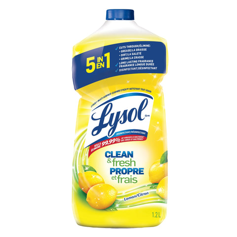 Lysol Multi Surface Cleaner Pourable Power & Fresh Lemon 1.2 L, 9/cs.