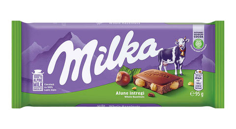 Milka Chocolate -Whole Hazelnut 95 G, 17/cs.EXP:24/12/2026