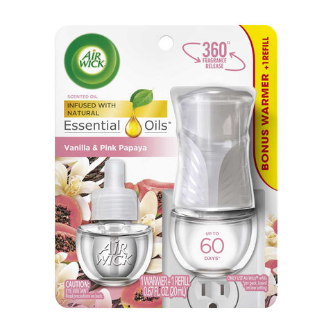 Airwick Scented Oil Starter Kit -Vanilla & Pink Papaya 1 Ct, 4/cs.