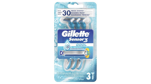 Gillette Blue 3 Cool 3 CT, 6/cs.