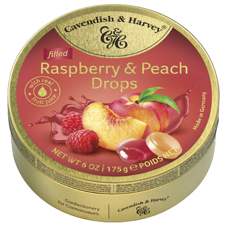 Cavendish & Harvey Fruit Hard Candy -Raspberry & Peach 6 Oz, 9/cs. EXP:12/2/2028