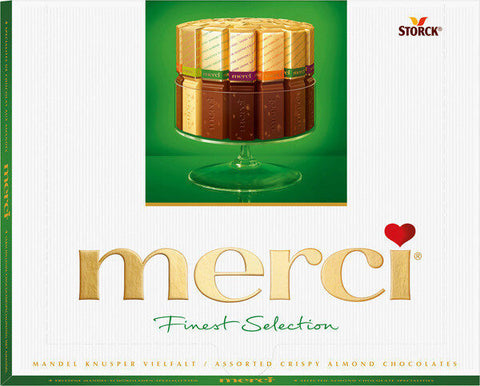 Merci Finest Selection Almond Chocolate Green 250 G(8.8 Oz), 10/cs. EXP: 11/30/2026