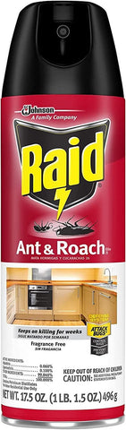 Raid Ant & Roach -Fragrance Free 17.5 Oz, 12/cs.