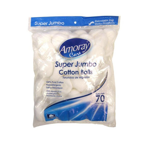 Amoray Cotton Balls Super Jumbo 70 Ct, 48/cs