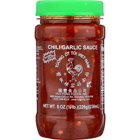 Huy Fong Chili Sriracha Garlic Sauce 8 Oz, 24/cs. EXP: 08/2027