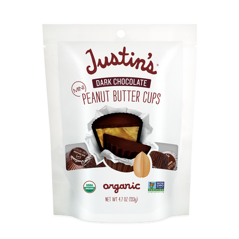 Justin's Peanut Butter Cups Dark Chocolate  4.7 Oz, 6/cs EXP: 9/3/2026