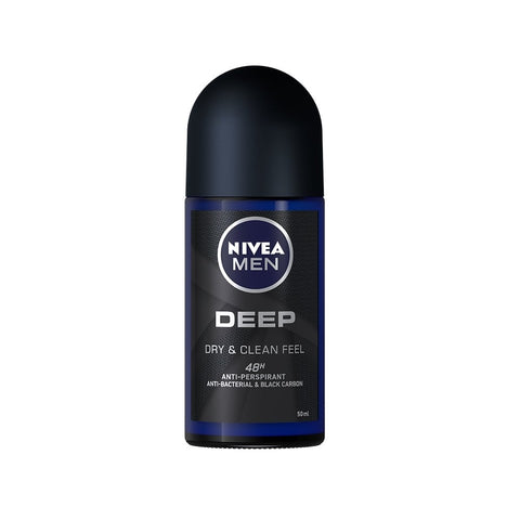 Nivea Roll-On Men -Deep Black Charcoal 50 Ml, 12/cs.