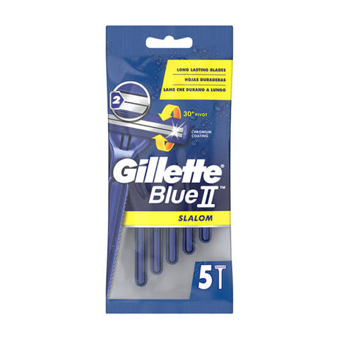 Gillette Disposable Razor Blue II  Slalom 5 Ct, 20/cs.