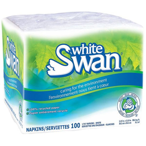 Swan Napkins 1 Ply 100 CT, 18/cs