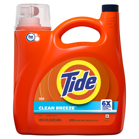 Tide Liquid Detergent -Clean Breeze 125 Oz, 4/cs.