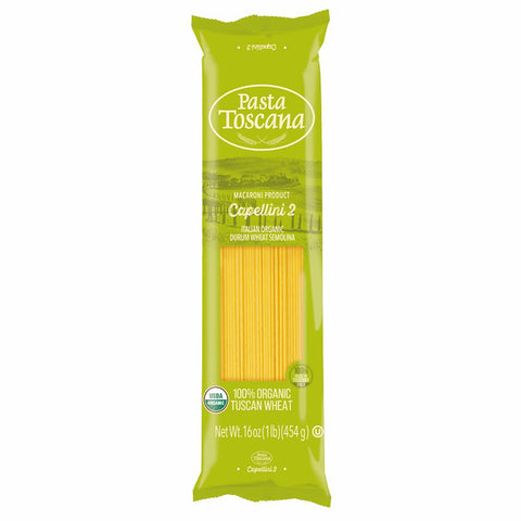 Pasta Toscana Organic Pasta -Capellini 1 Lb, 12/cs. EXP: 6/27/2028
