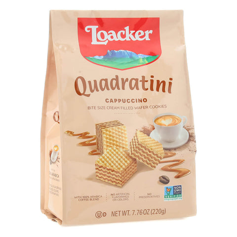 Loacker Quadratini -Cappuccino 220 G (7.76 Oz), 6/cs.