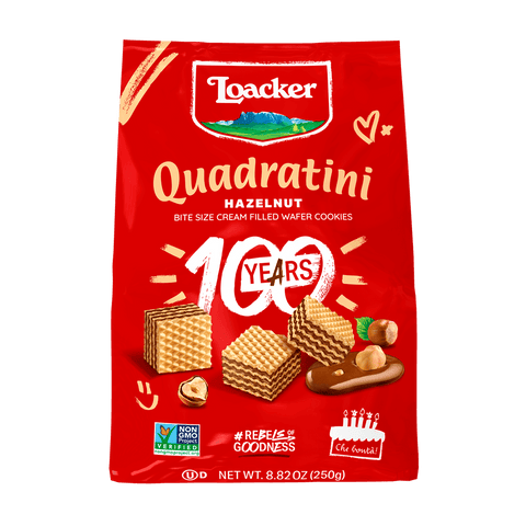 Loacker Quadratini Hazelnut 250 G (8.82 Oz), 6/cs.