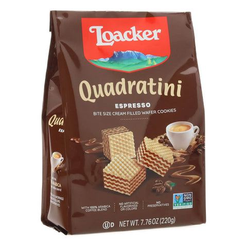 Loacker Quadratini Espresso 220 G (7.76 Oz), 6/cs.