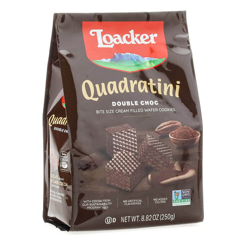 Loacker Quadratini -Double Choclate 250 G (8.82 Oz), 6/cs. EXP: 08/2027