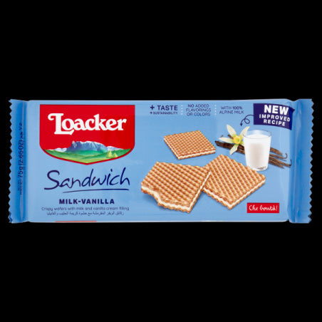 Loacker Wafers -Milk & Vanilla 75 G (2.65 Oz), 28/cs EXP: 03/26