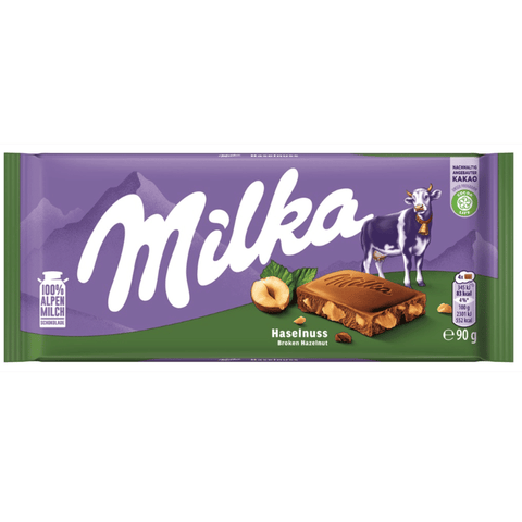 Milka Chocolate -Broken Hazelnut 90 G, 24/cs.EXP:02/27/2027