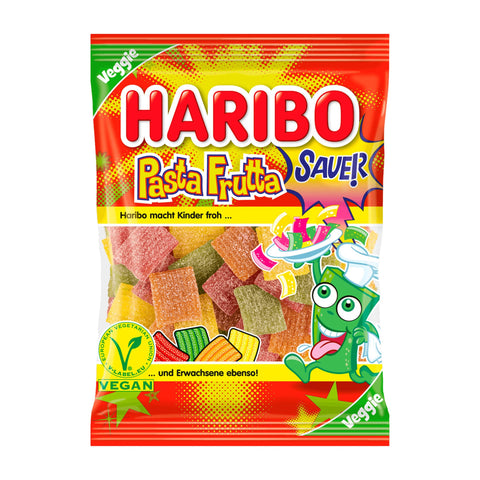 Haribo Candy -Pasta Frutta Sour Vegan 160 G (5.64 Oz), 16/cs. EXP: 05/26