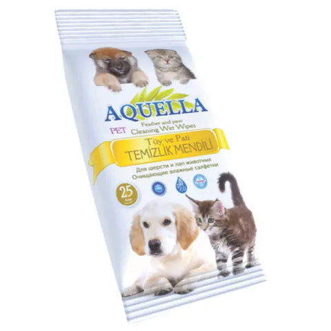 Aquella Paw Cleaning Wet Wipes 25 CT, 24/cs.