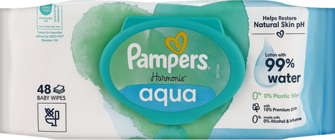 Pampers Baby Wipes -Harmonie Aqua 48 Ct, 9/cs.