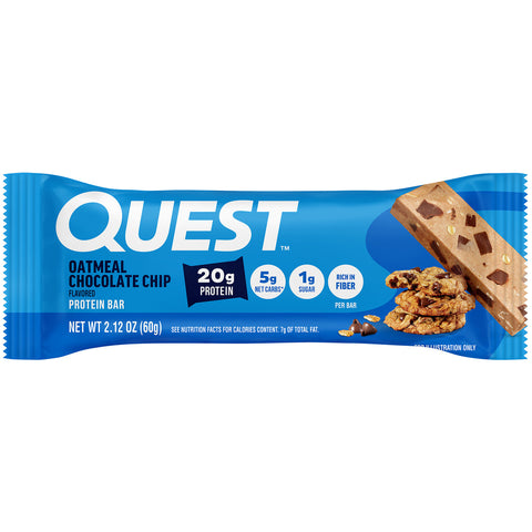 Quest Protein Bar -Oatmeal & Chocolate Chip 2.12 Oz (60 G), 12/cs. EXP: 04/18/2027