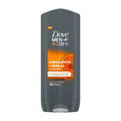 Dove Body Wash Men -Sandalwood & Vanilla 400 Ml, 12/cs.