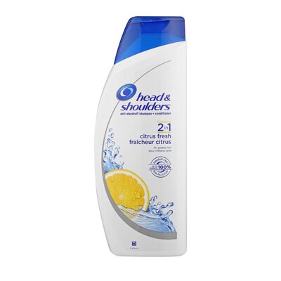 H & S Shampoo -2 IN 1 Citrus Fresh 600 Ml (20.29 Oz), 6/cs.
