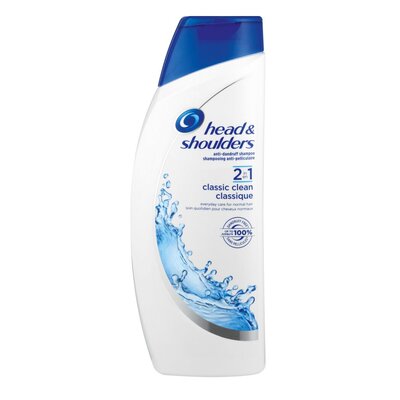 H & S Shampoo -2 IN 1 Classic Clean 600 Ml (20.29 Oz), 6/cs.