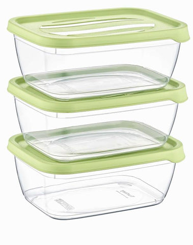 3 Pk. Plastic Charisma Square Storage Box  0.9 LT, 24/cs.