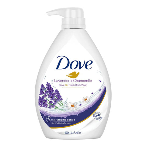 Dove Body Wash w/Pump Lavender & Chamomile 33.8 Oz, 12/cs.
