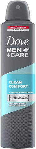 Dove Body Spray Men Clean Comfort 250 Ml, 6/cs.