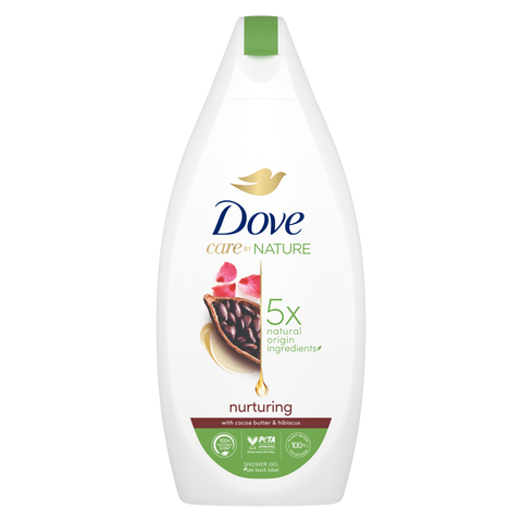 Dove Body Wash Nurturing Cacao and Hibiscus 400 Ml, 12/cs.