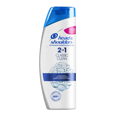 H & S Shampoo Classic Clean 2 in1 360 Ml, 6/cs.