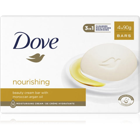 Dove Soap 4 Pk. Nourishing 90 Gm, 12/cs.