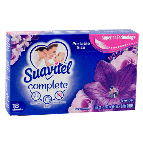 Suavitel Dryer Sheet Lavender 18 Ct, 15/cs.