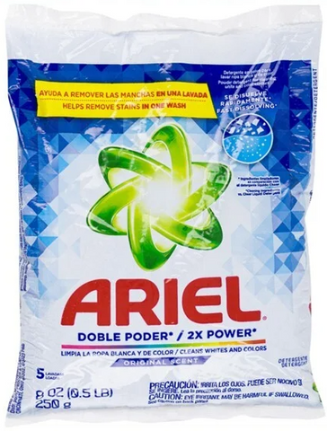 Ariel 2X Power Powder Detergent Original 250 Gm, 48/cs.