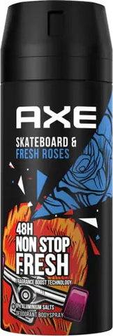 Axe Body Spray Skate Board Fresh Roses 150 Ml, 6/cs.