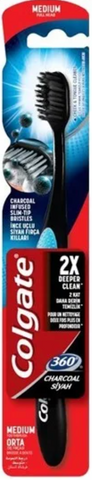 Colgate Toothbrush 360 Chorcoal Medium 12/cs.