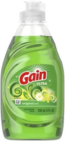 Gain Dish Liquid Original 8 Oz, 12/cs.