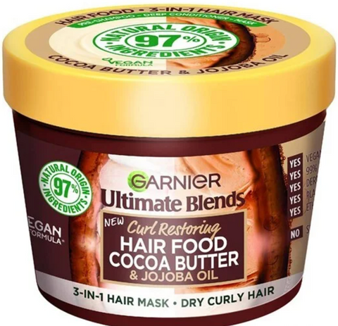 Garnier Hair Mask Ultimate Blends Cocoa Butter 390 Ml, 6/cs