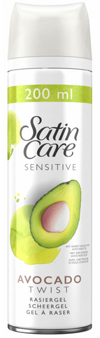 Gillette Satin Care Women Shaving Gel Twist Avocado 200 Ml(6.76 Oz), 6/cs