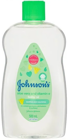 Johnson Baby Oil Aloe 500 Ml, 12/cs.