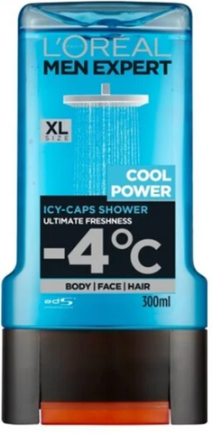 L'Oréal Men Expert Shower Gel Cool Power 300 Ml, 6/cs